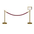 Montour Line Stanchion Post & Rope Kit PolBrass 2CrownTop 1Maroon Rope 8.5x11H Sign C-Kit-1-PB-CN-1-Tapped-1-8511-H-1-PVR-MN-PB